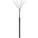 Kabel zewnętrzny CAT6 SF/UTP 100m na szpuli, elastyczny, czarny, CCA