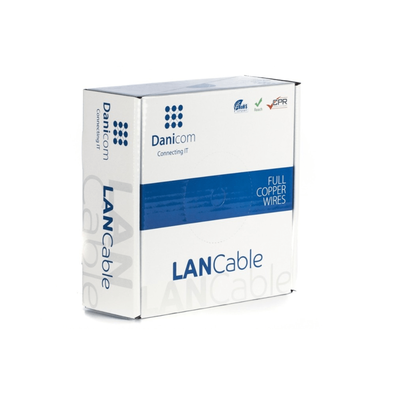 DANICOM CAT6A S/FTP 50m kabel na rolce elastyczny - PVC (Fca)