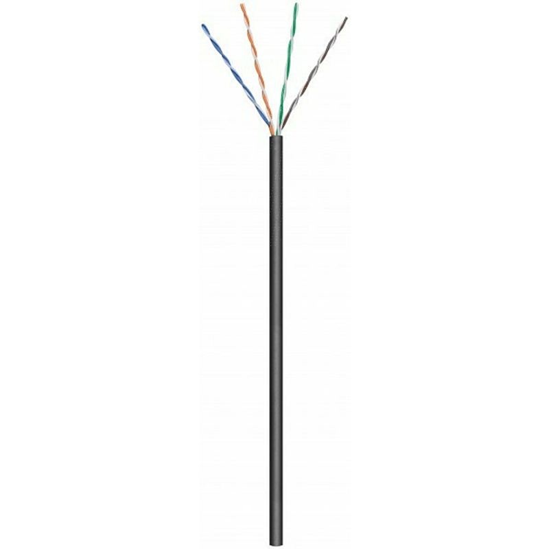 Kabel zewnętrzny CAT6 U/UTP 305m na szpuli sztywny czarny CCA