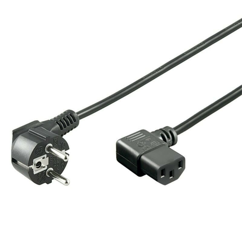Kabel zasilający Schuko do C13 kątowy 1,50m czarny