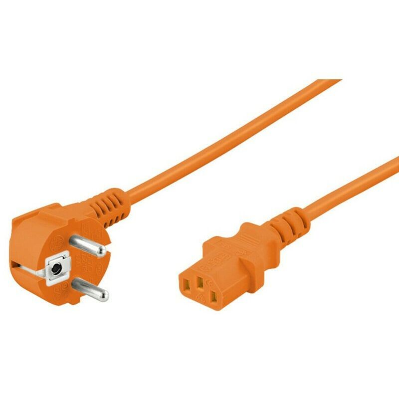 Kabel zasilający kątowy Schuko do C13 5m pomarańczowy