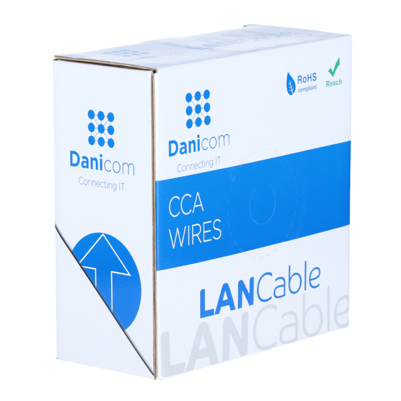 Kabel CAT6 SF/UTP 50m na szpuli elastyczny szary CCA