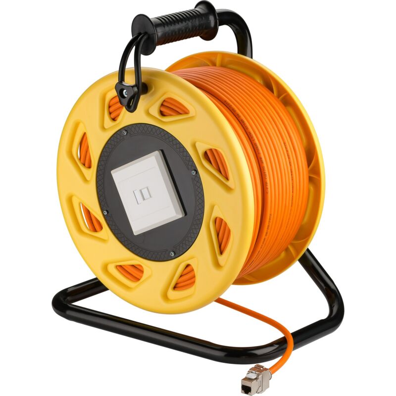 Bęben na kabel CAT7 S/FTP ze złączem Keystone CAT6a - RJ45 - 90 metrów