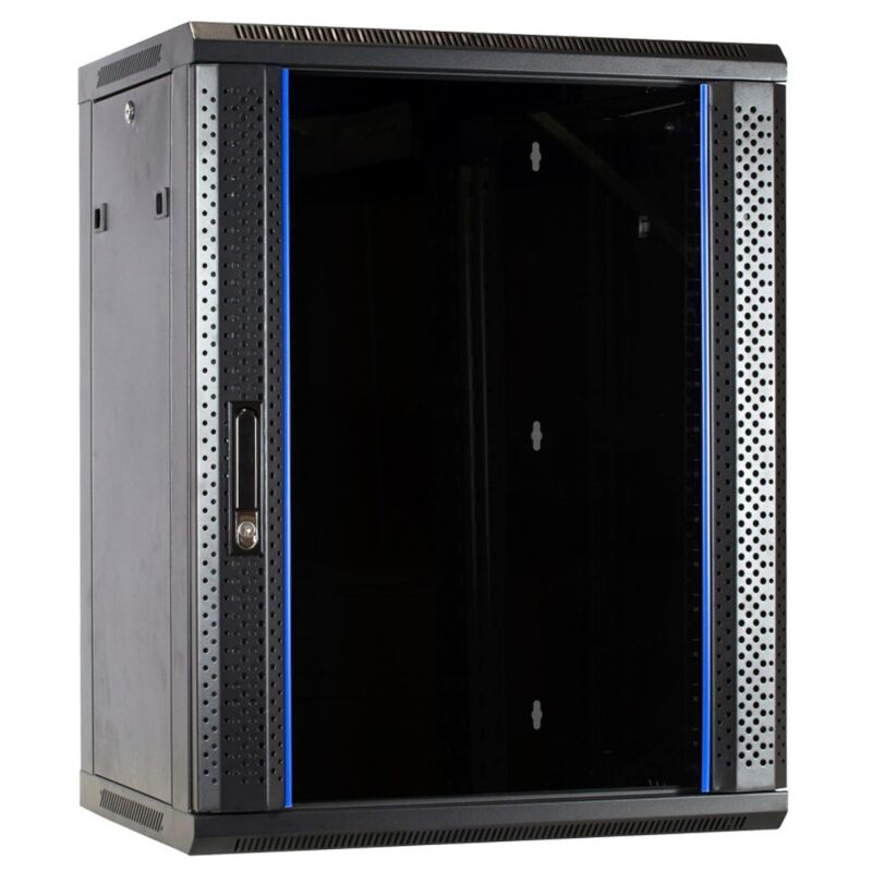Szafka ścienna 15U z drzwiami szklanymi 600x450x770mm (szer. x gł. x wys.)