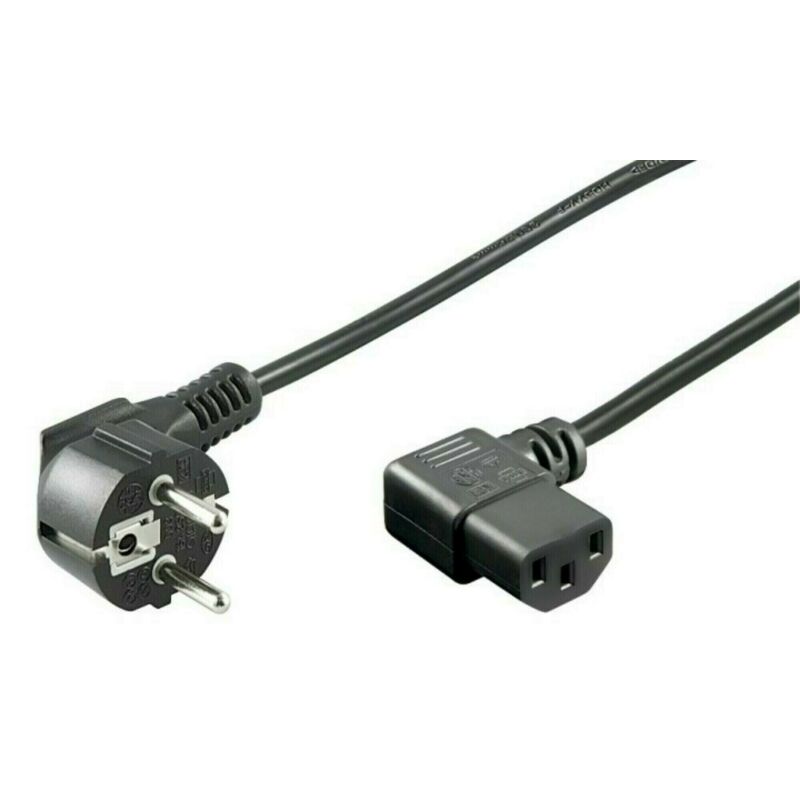 Kabel zasilający Schuko do C13 kątowy 2m czarny