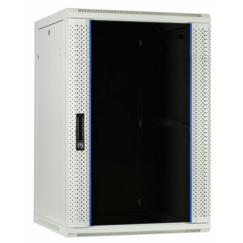 Szafka ścienna biała 27U z drzwiami szklanymi 600x600x1300mm (szer. x gł. x wys.)