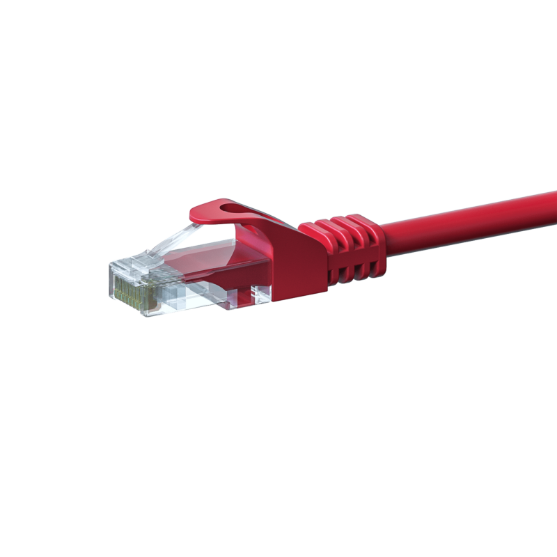 Kabel krosowy UTP CAT5e 0,50m czerwony - 100% miedź