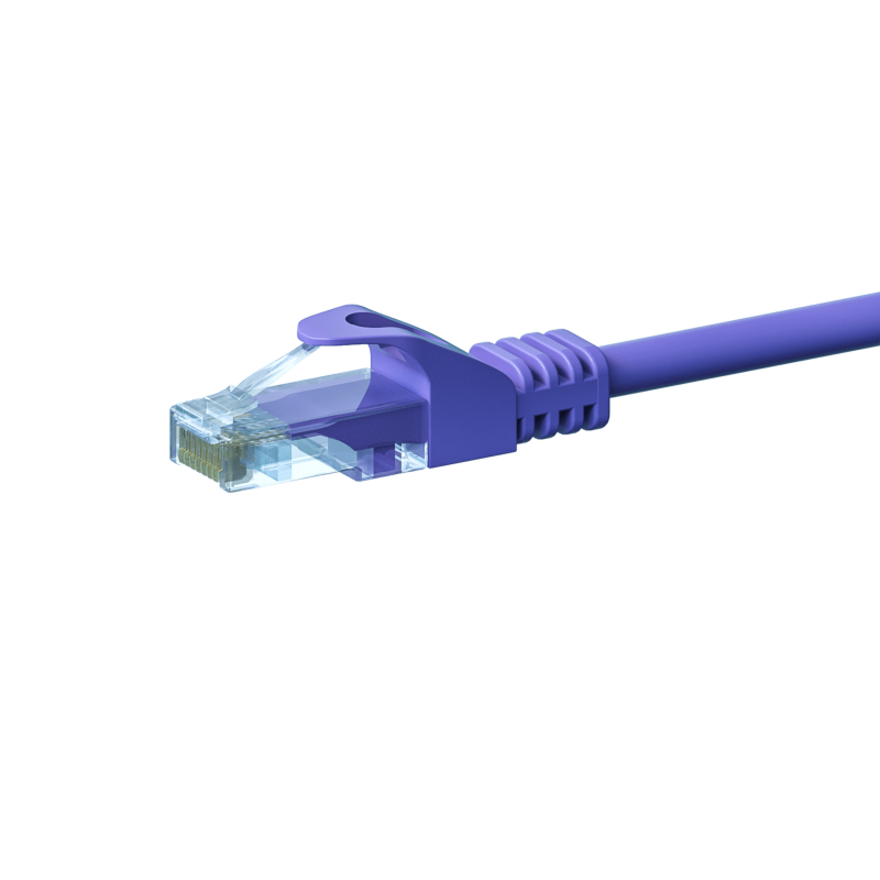 Kabel krosowy UTP CAT5e 0,25 m fioletowy - 100% miedź