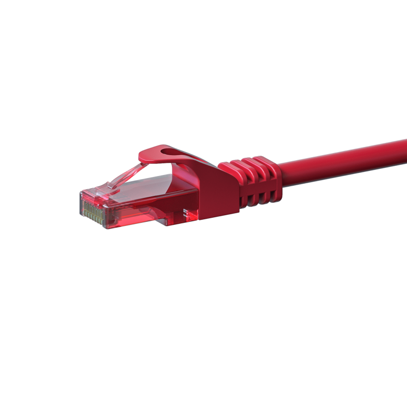Kabel krosowy UTP CAT6 0,50m czerwony - 100% miedź