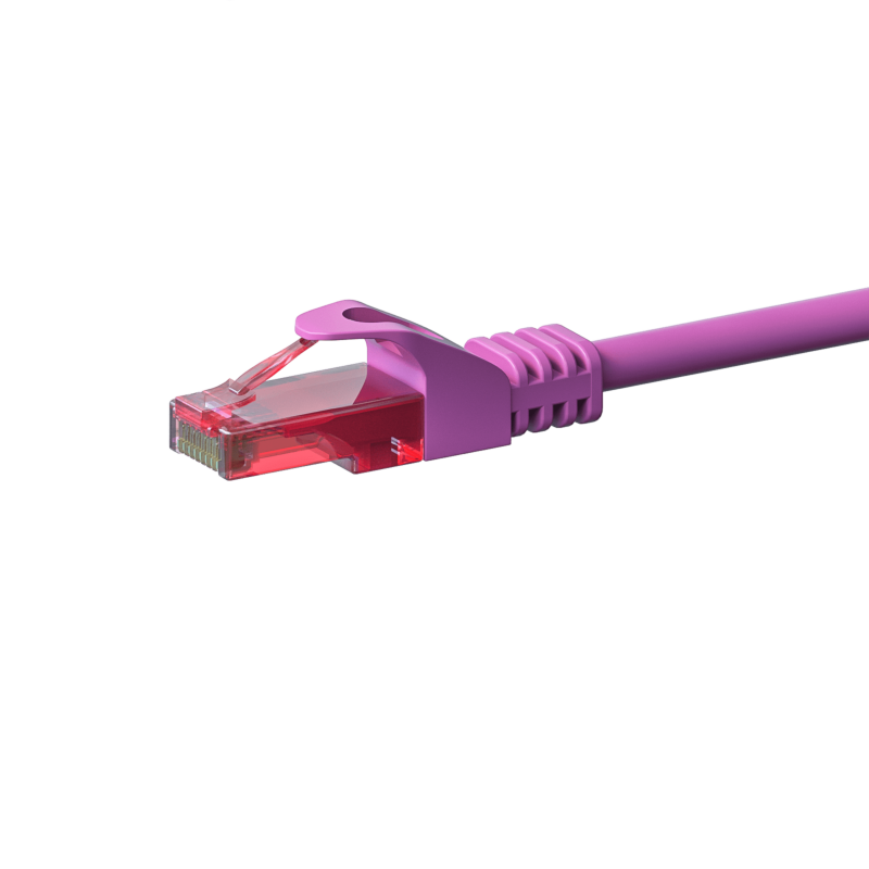 Kabel krosowy UTP CAT6 50m różowy - 100% miedź