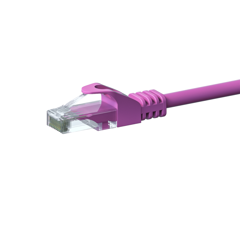Kabel krosowy UTP CAT6 0,50m różowy - CCA