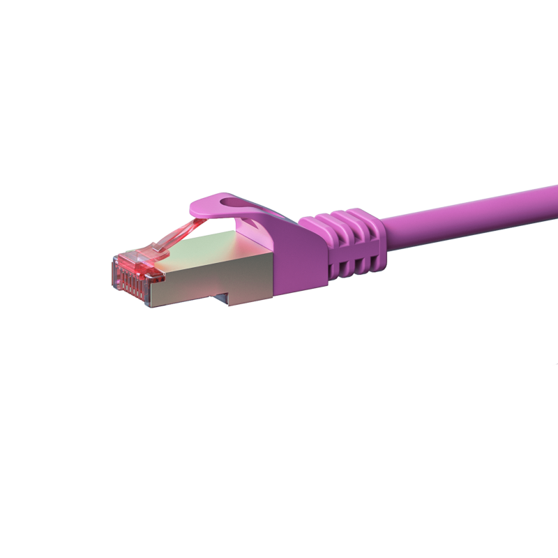 Kabel krosowy CAT6 S/FTP (PIMF) 1m różowy 