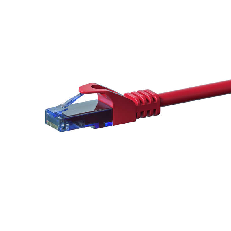 Kabel krosowy UTP CAT6a 50m czerwony - 100% miedź