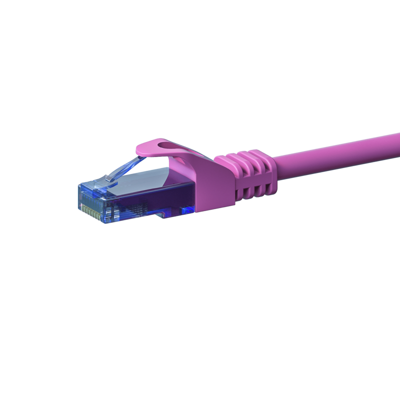 Kabel krosowy UTP CAT6a 20m różowy - 100% miedź