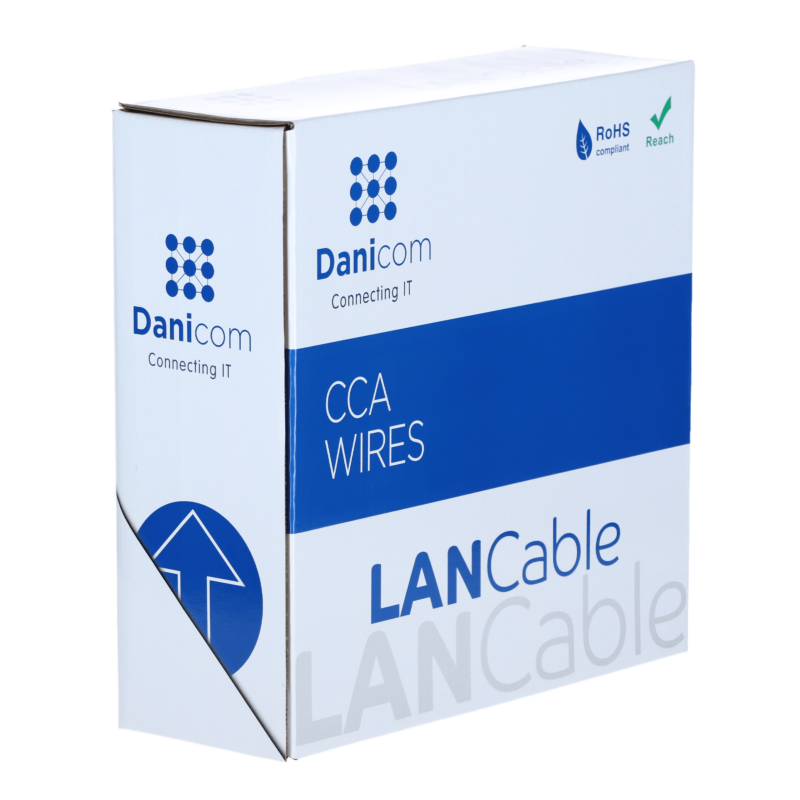 Kabel CAT5e F/UTP 100m na bębnie, elastyczny, szary, CCA