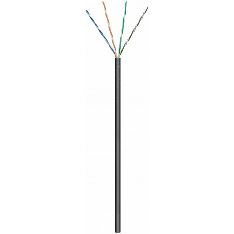 Kabel zewnętrzny CAT6 U/UTP 50m na szpuli, elastyczny, czarny, CCA