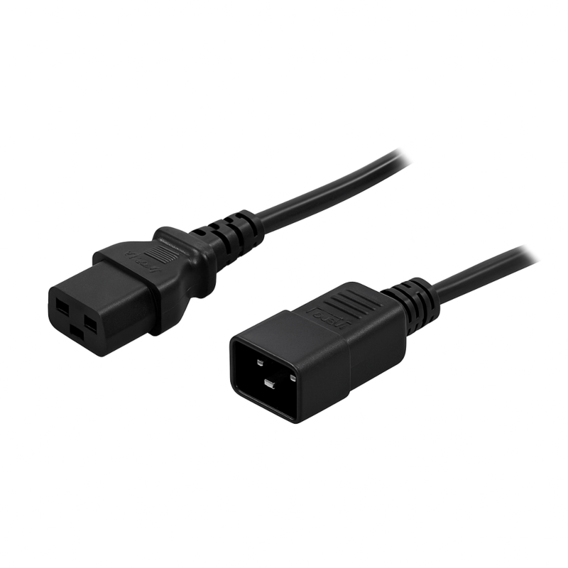 Kabel zasilający C19 do C20 1,80m czarny