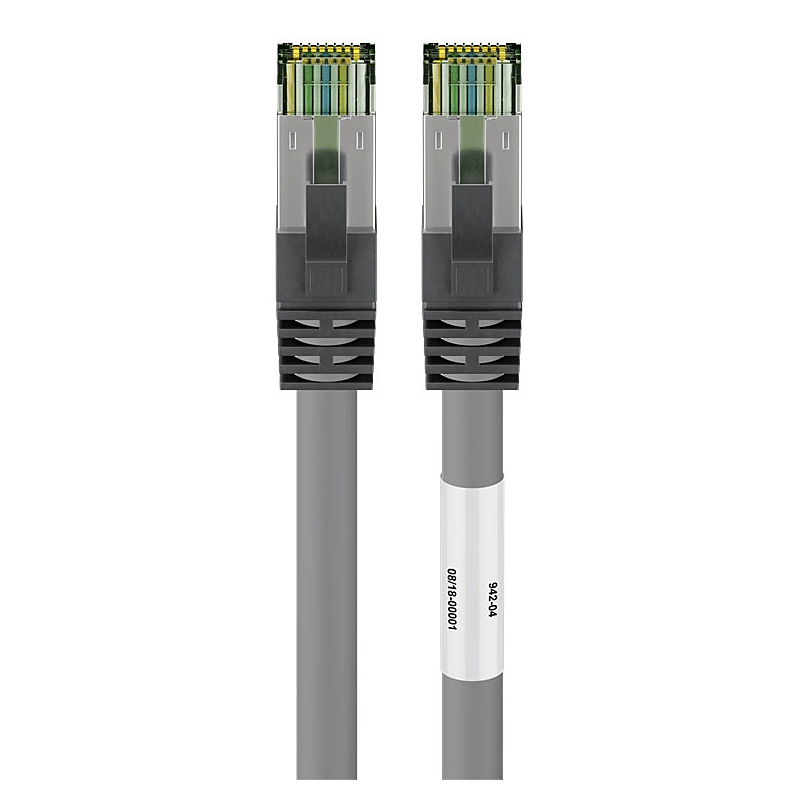 Kabel krosowy Cat8 S/FTP (PIMF) 0,50 m szary