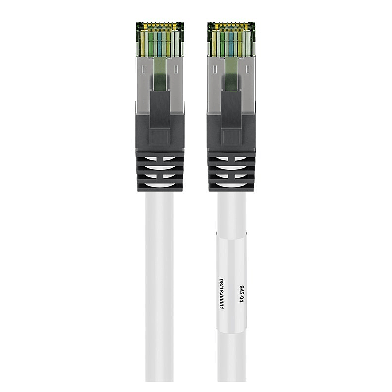 Kabel krosowy Cat8 S/FTP (PIMF) 0,50 m biały
