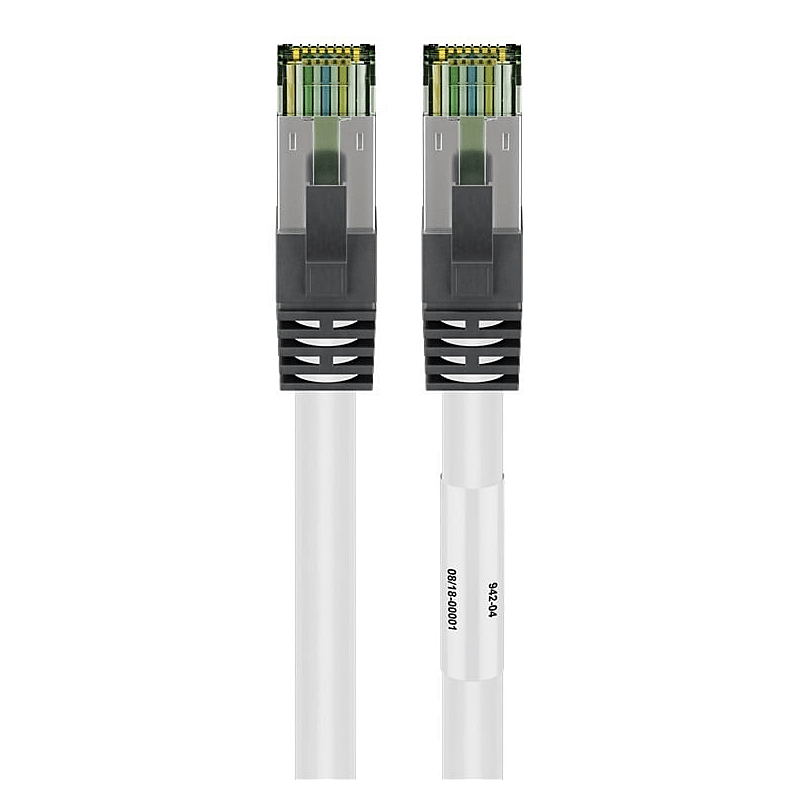 Kabel krosowy Cat8 S/FTP (PIMF) 1m biały