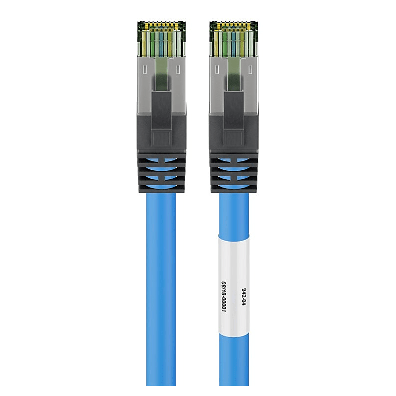 Kabel krosowy Cat8 S/FTP (PIMF) 1m niebieski