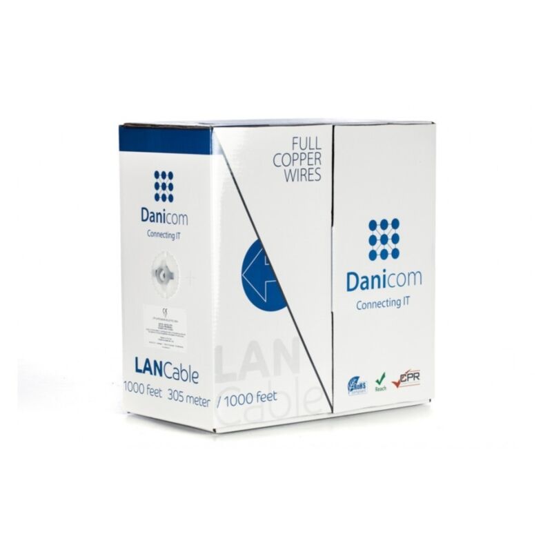 Kabel DANICOM CAT6 UTP 305m na rolce sztywny - LSZH (B2ca)