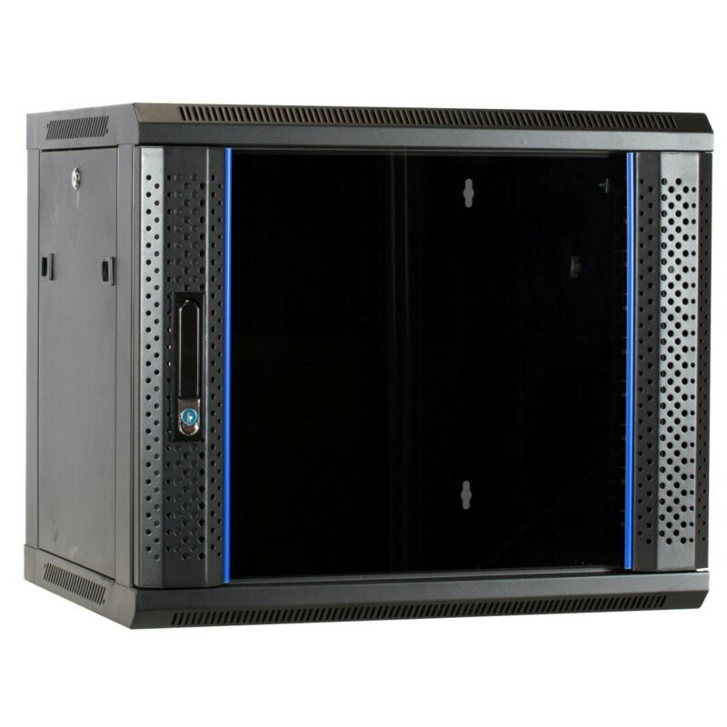 Szafka ścienna 9U z drzwiami szklanymi 600x450x500mm (szer. x gł. x wys.)
