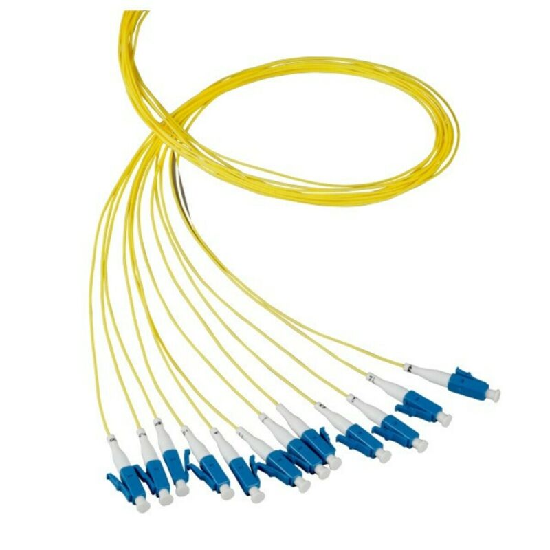 Pigtail światłowodowy OS2 żółty LC/PC - 12 szt.