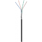 Kabel zewnętrzny CAT6 SF/UTP 100m na szpuli sztywny czarny CCA