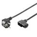 Kabel zasilający Schuko do C13 kątowy 1,50m czarny