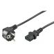 Kabel zasilający Schuko kątowy do C13 1,50m czarny