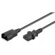 Kabel zasilający C13 do C14 1m czarny