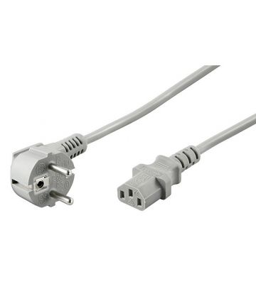 Kabel zasilający Schuko kątowy do C13 2m szary