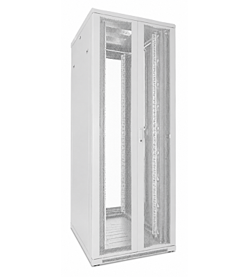 47U biała szafa serwerowa z podwójnymi perforowanymi drzwiami przednimi i tylnymi 800x800x2200mm (szer.xgł.xwys.)
