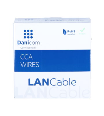 Kabel zewnętrzny CAT5e U/UTP 100m na bębnie sztywny czarny CCA