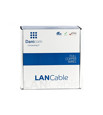 Kabel DANICOM CAT7 S/FTP 100m na rolce, sztywny - LSZH (Dca)