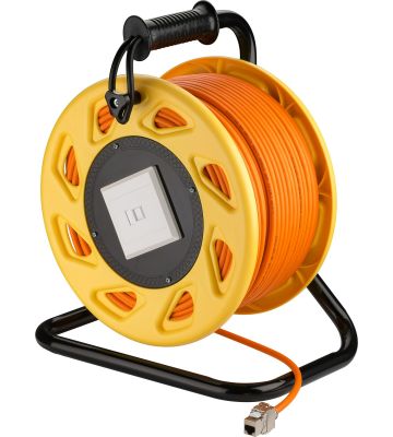 Bęben na kabel CAT7 S/FTP ze złączem Keystone CAT6a - RJ45 - 90 metrów