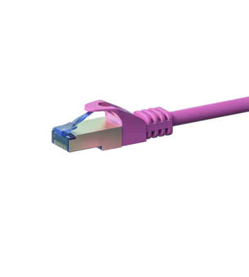 Kabel krosowy CAT6a S/FTP (PIMF) 2m różowy