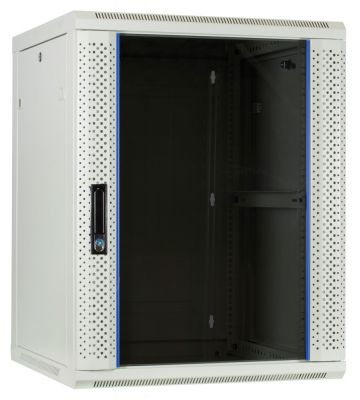 Szafka ścienna biała 15U z drzwiami szklanymi 600x600x770mm (szer. x gł. x wys.)