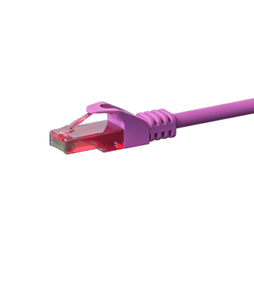 Kabel krosowy UTP CAT6 2m różowy - 100% miedź