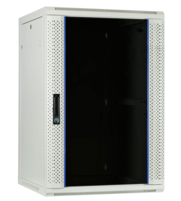 Szafka ścienna biała 22U z drzwiami szklanymi 600x600x1100mm (szer. x gł. x wys.)