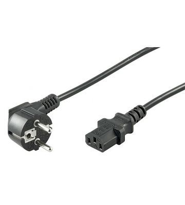 Kabel zasilający Schuko kątowy do C13 2m czarny