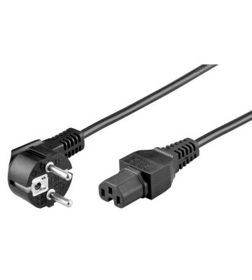 Kabel zasilający kątowy Schuko do C15 2m czarny