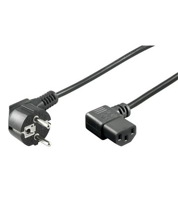 Kabel zasilający kątowy Schuko na kątowy C13 5m czarny
