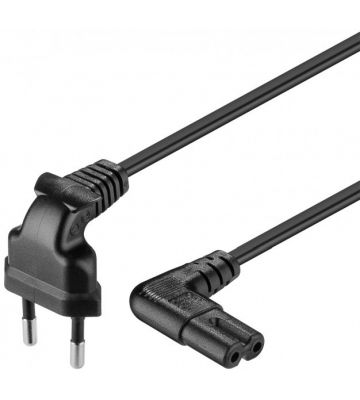 Kabel zasilający kątowy wtyk euro do C7 5m czarny