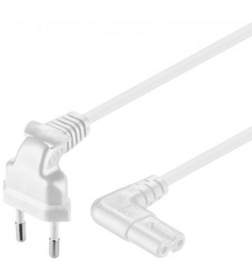 Kabel zasilający kątowy wtyk euro na C7 5m biały