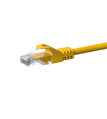 Kabel krosowy UTP CAT5e 0,25 m żółty - 100% miedź