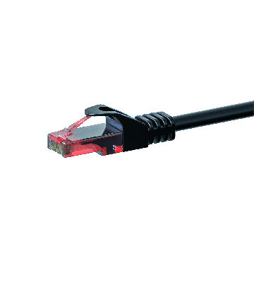 Kabel krosowy UTP CAT6 0,25m czarny - 100% miedź