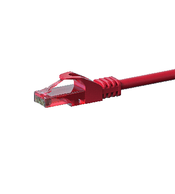 Kabel krosowy UTP CAT6 0,50m czerwony - 100% miedź