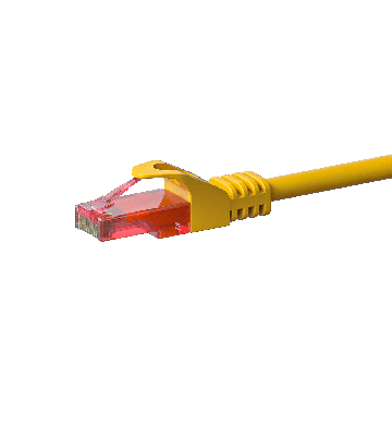 Kabel krosowy UTP CAT6 0,25m żółty - 100% miedź
